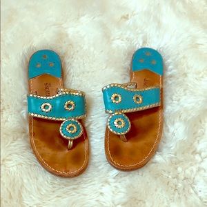 Jack Rogers - Turquoise and Gold - size 8